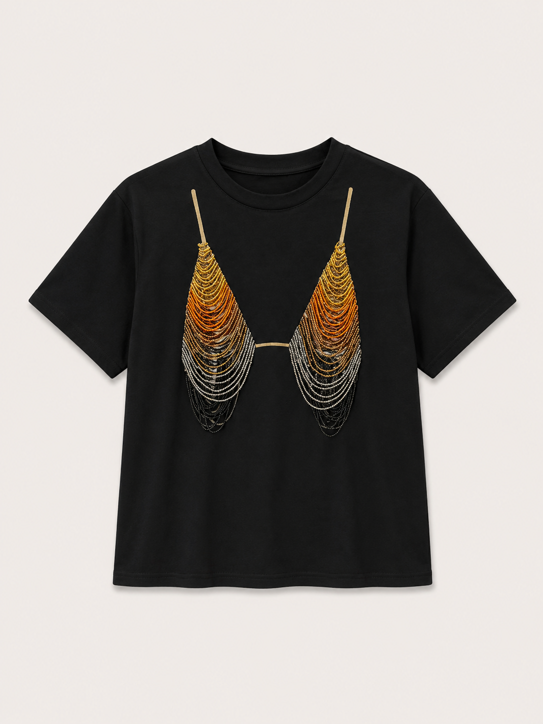 Beaded Bralette Graphic Tee