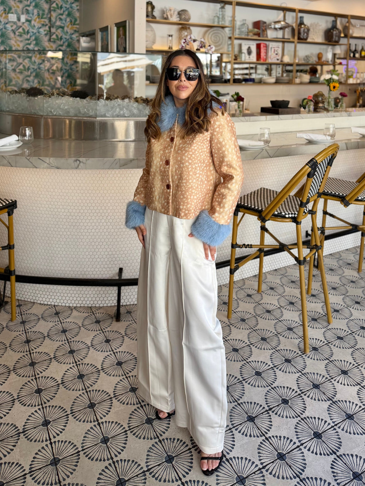 Blue Bambi Fur Jacket