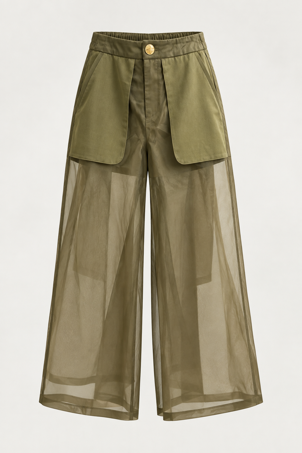 Sheer Olive Utility Pants