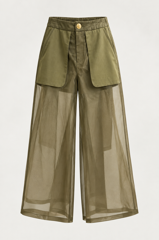 Sheer Olive Utility Pants