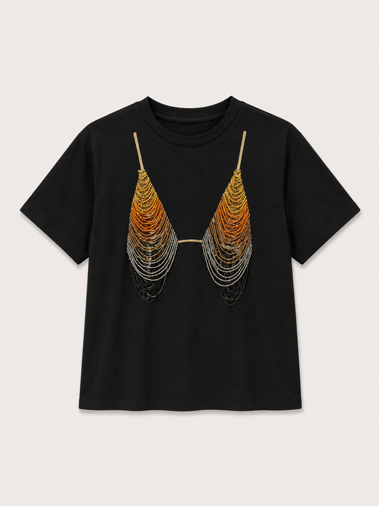 Beaded Bralette Graphic Tee