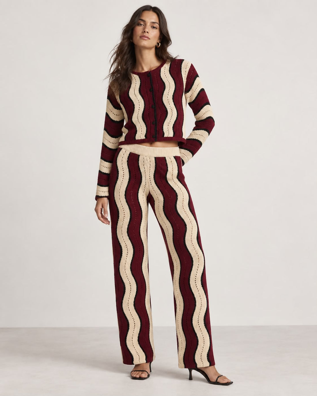Bordeaux Wave Knit Set